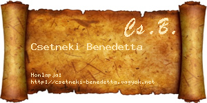 Csetneki Benedetta névjegykártya
